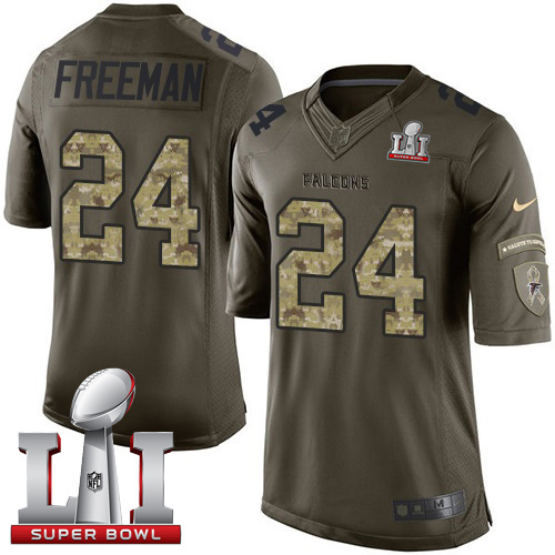 Nike Falcons #24 Devonta Freeman Green Super Bowl LI 51 Men's Stitched NFL Limited Salute To Service Jersey